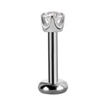 18k white gold internal threadless jewelled spare attachment