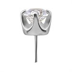 18k white gold internal threadless jewelled spare attachment