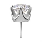 18k white gold internal threadless jewelled spare attachment