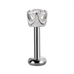 18k white gold internal threadless jewelled spare attachment