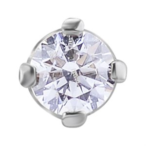 18k white gold internal threadless jewelled spare attachment