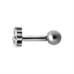 Micro barbell with cubic zirconia